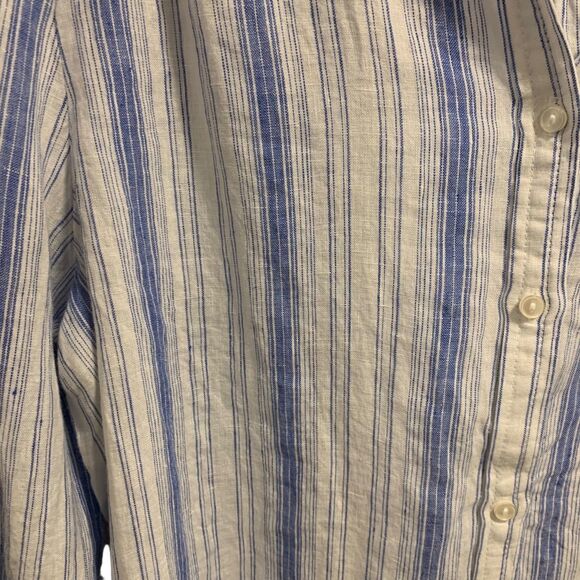 Charter Club Womens Nautical Striped Coastal Button Up Tunic Top XL Beach Resort - Picture 2 of 5